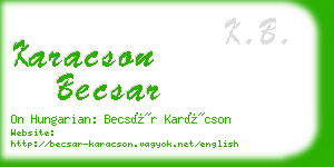 karacson becsar business card